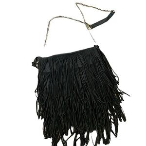 Fringe And Chain Crossbody Shoulder Bag